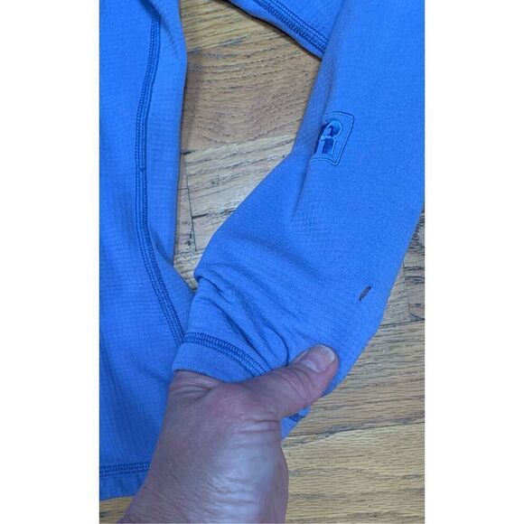 Patagonia FLEECE LINED Base Layer SWEAT SHIRT TOP 1/4 Zip SZ SMALL purple blue - Picture 6 of 7